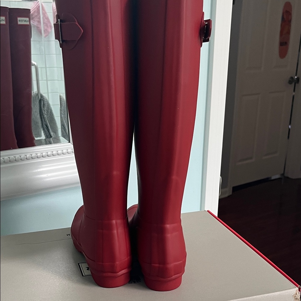 Hunter Deep Red Waterproof Boots - Picture 7 of 11
